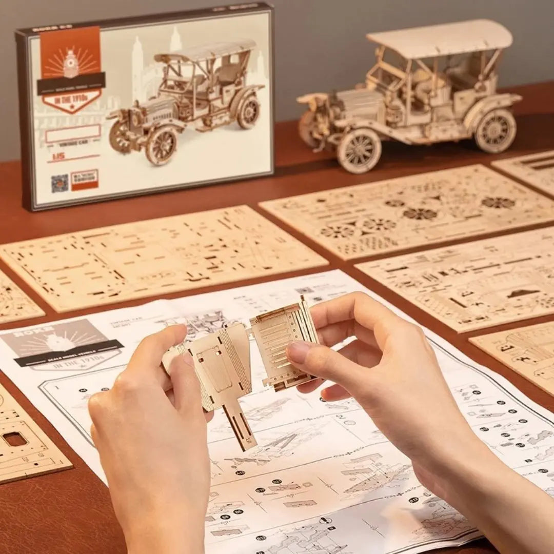 Puzzle 3D en Bois Voiture Rétro - VintageCruise