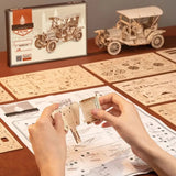 Puzzle 3D en Bois Voiture Rétro - VintageCruise