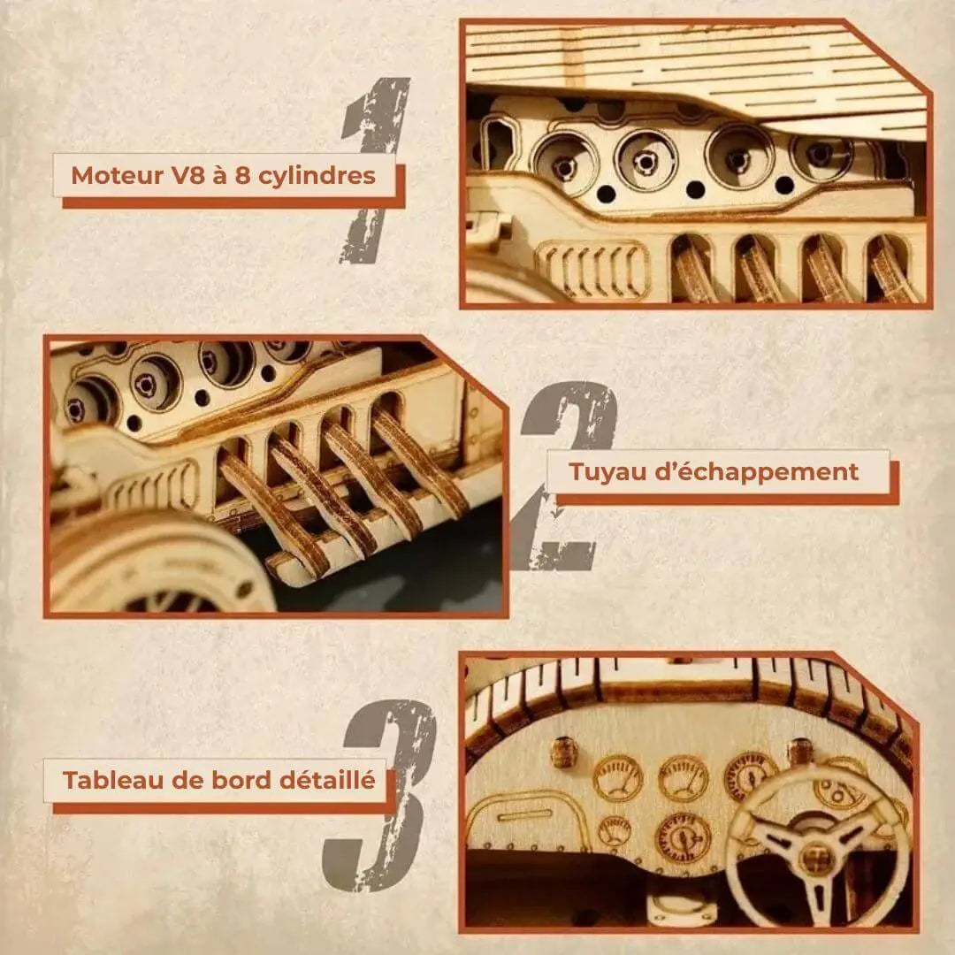 Puzzle 3D en Bois Voiture de Grand Prix - SpeedLegends