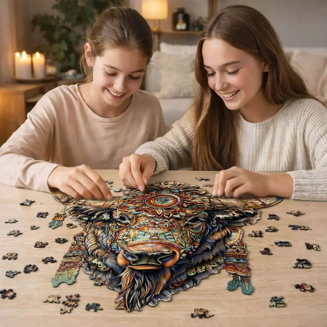 Puzzle Bois Bison Majestueux
