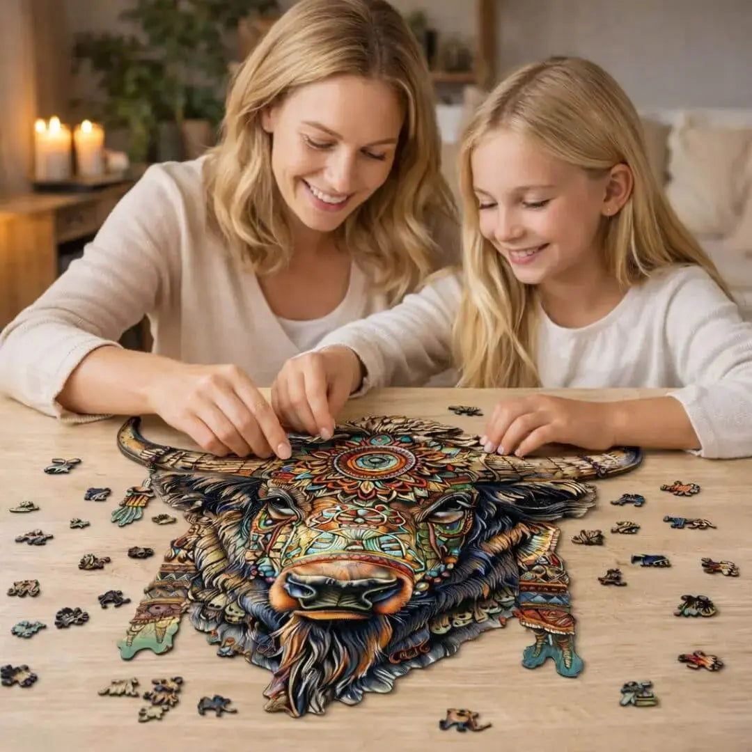 Puzzle Bois Bison Majestueux
