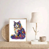 Puzzle Bois Chat Coloré