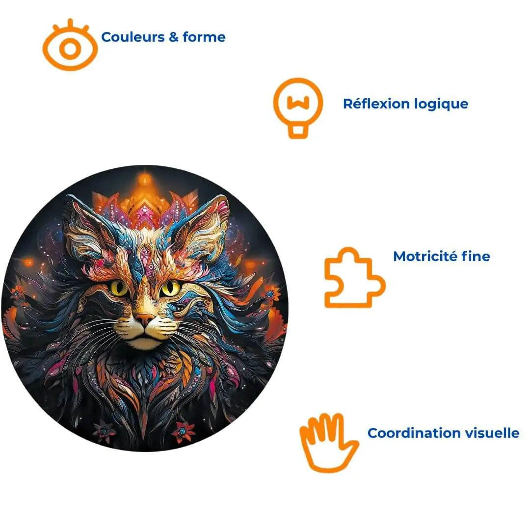 Puzzle Bois Chat Maine Coon Mystique