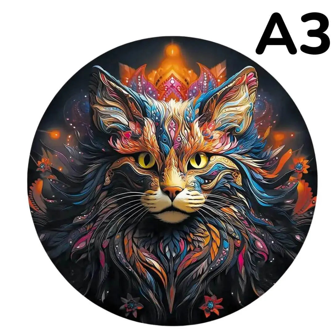 Puzzle Bois Chat Maine Coon Mystique