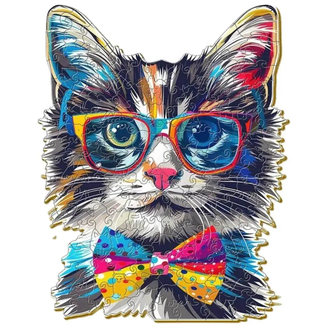 Puzzle Bois Chat avec Lunettes – SunCat