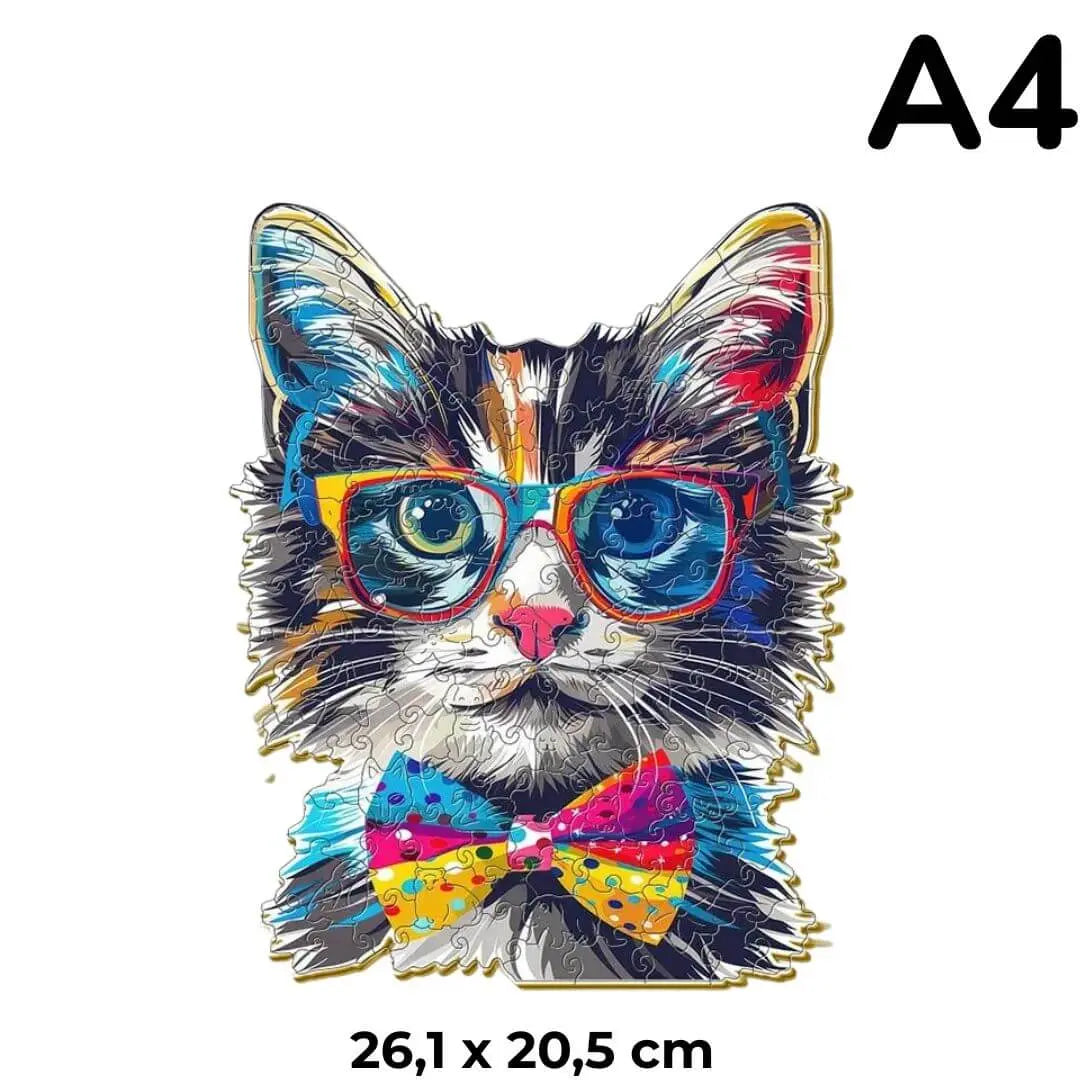 Puzzle Bois Chat avec Lunettes – SunCat