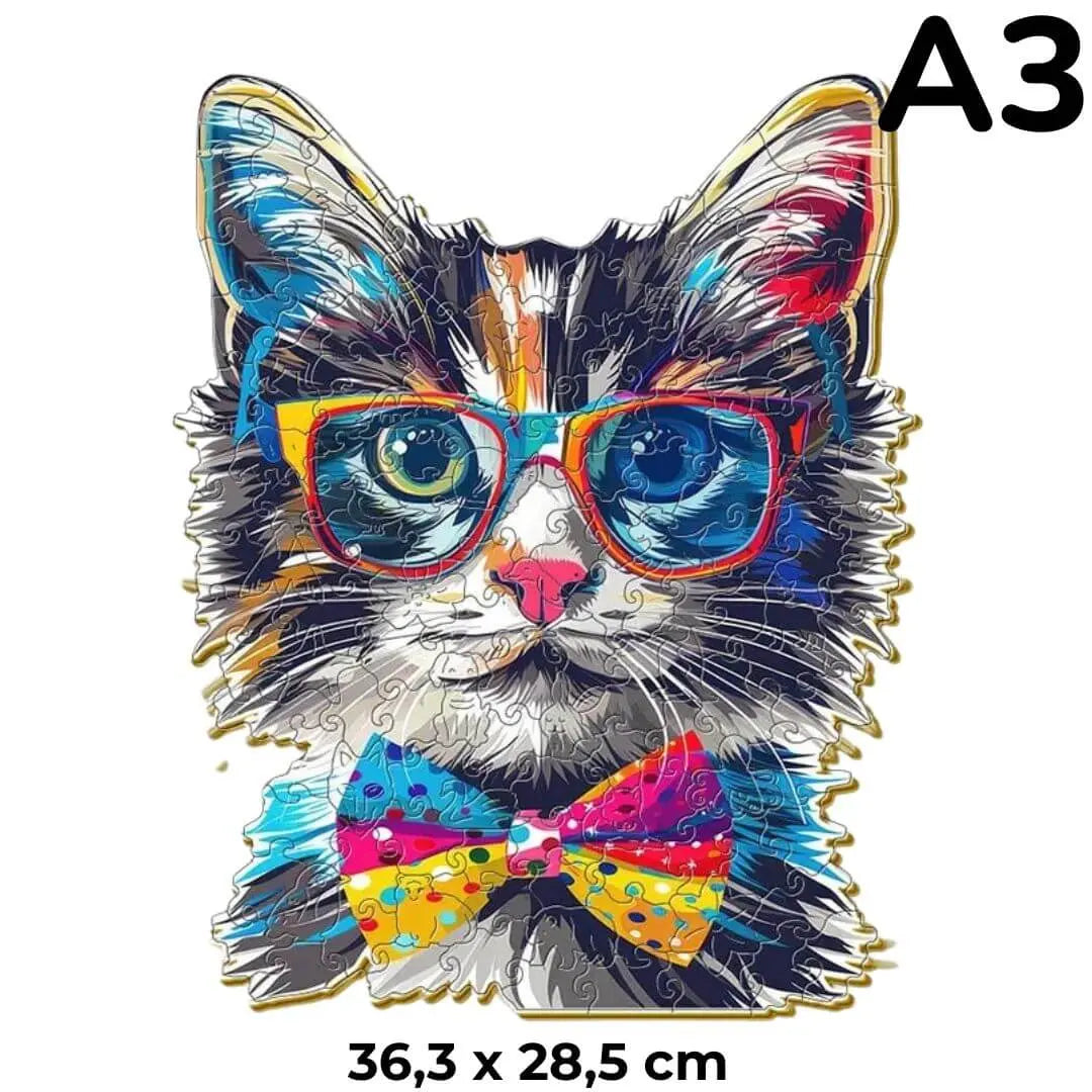 Puzzle Bois Chat avec Lunettes – SunCat