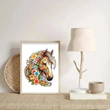 Puzzle Bois Cheval Fleuri