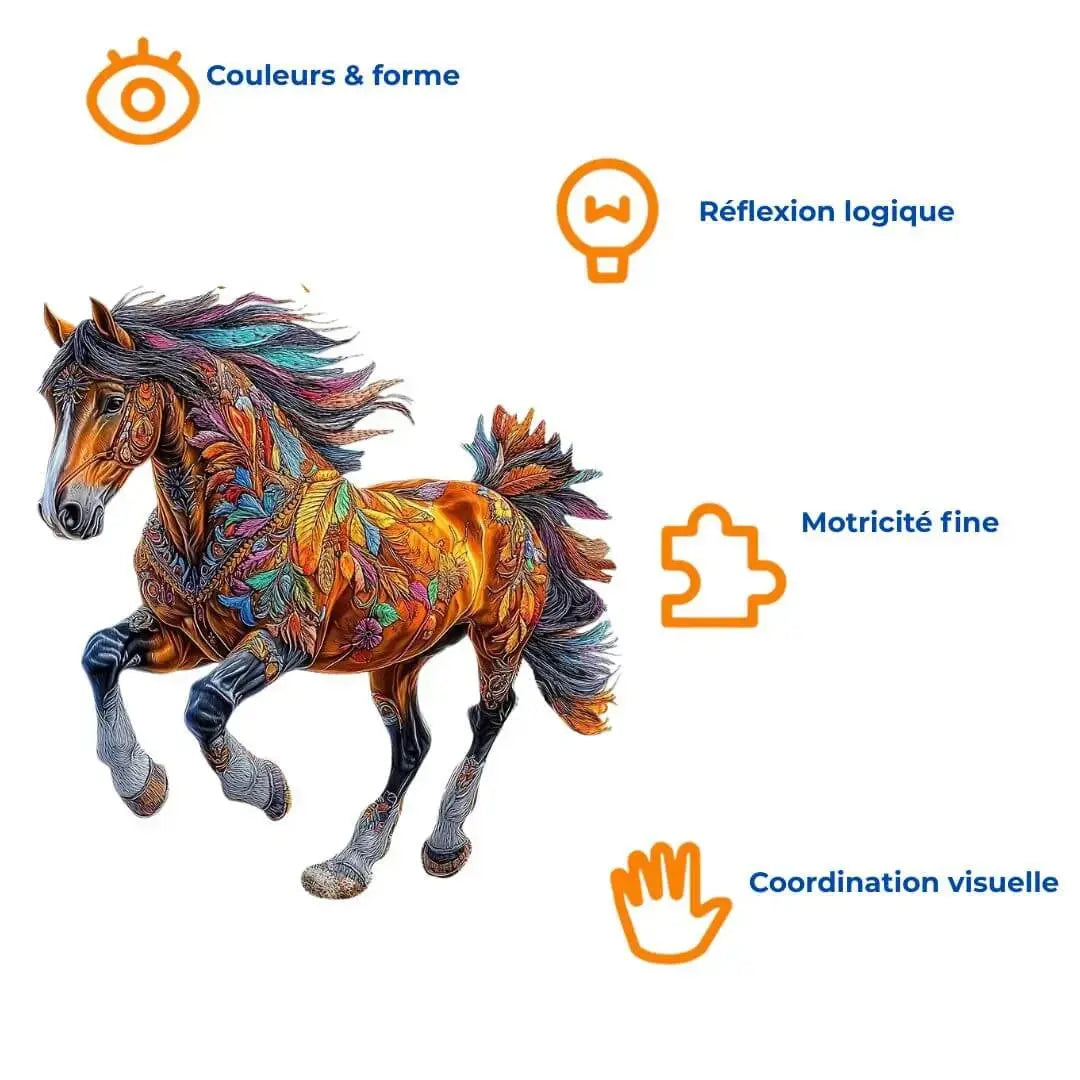 Puzzle Bois Cheval Majestueux