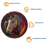 Puzzle Bois Cheval Mandala Coloré