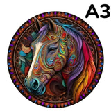Puzzle Bois Cheval Mandala Coloré