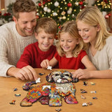 Puzzle Bois Chien Coloré Artistique