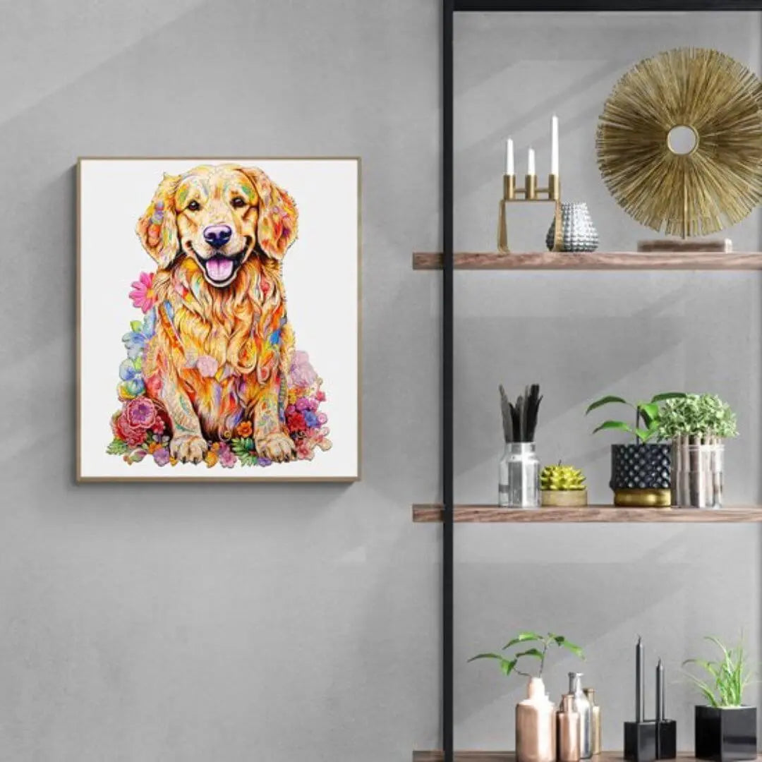 Puzzle Bois Chien Fleuri – DoggoJoy