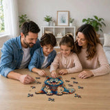 Puzzle Bois Chien Husky Coloré