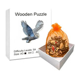 Puzzle Bois Chouette Polaire Élégante – Puzzle 2D Enfant & Adulte