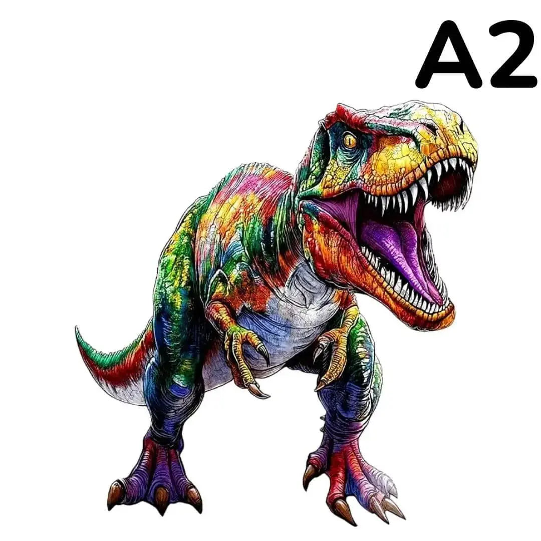 Puzzle Bois Dinosaure Coloré – Puzzle 2D à Assembler