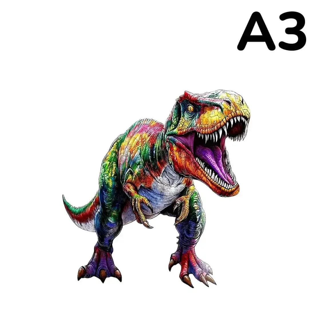 Puzzle Bois Dinosaure Coloré – Puzzle 2D à Assembler
