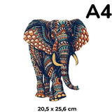 Puzzle Bois Éléphant Artistique – SavannaSpirit