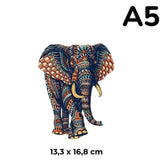 Puzzle Bois Éléphant Artistique – SavannaSpirit
