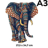 Puzzle Bois Éléphant Artistique – SavannaSpirit