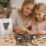 Puzzle Bois Éléphant Artistique – SavannaSpirit