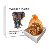 Puzzle Bois Éléphant Artistique – SavannaSpirit