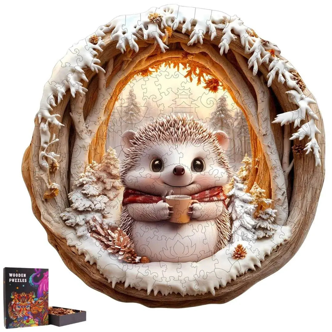 Puzzle Bois Hérisson Forêt Enchantée