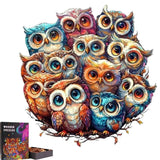 Puzzle Bois Hiboux Colorés