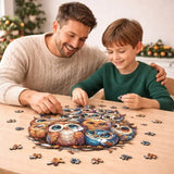 Puzzle Bois Hiboux Colorés