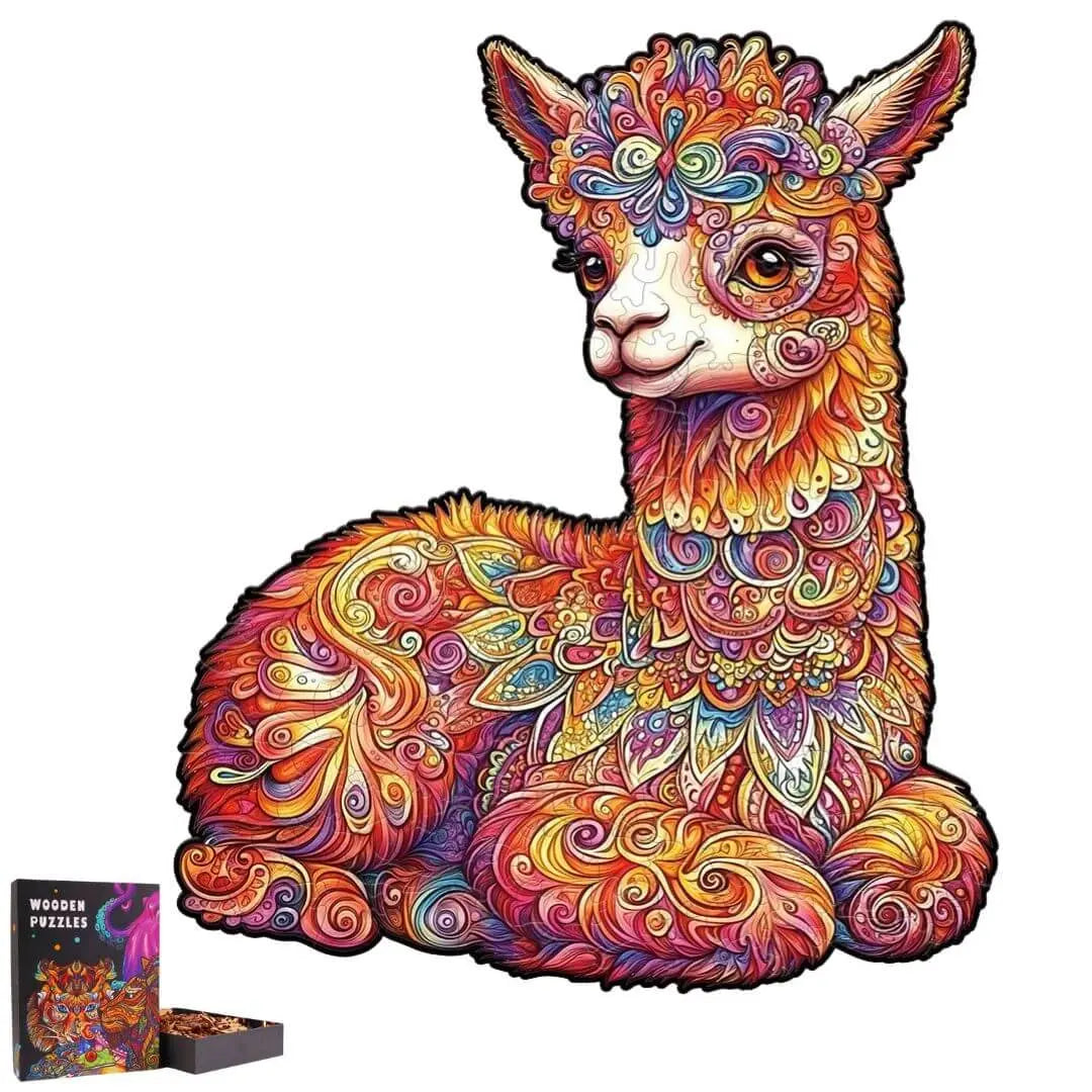 Puzzle Bois Lama Coloré