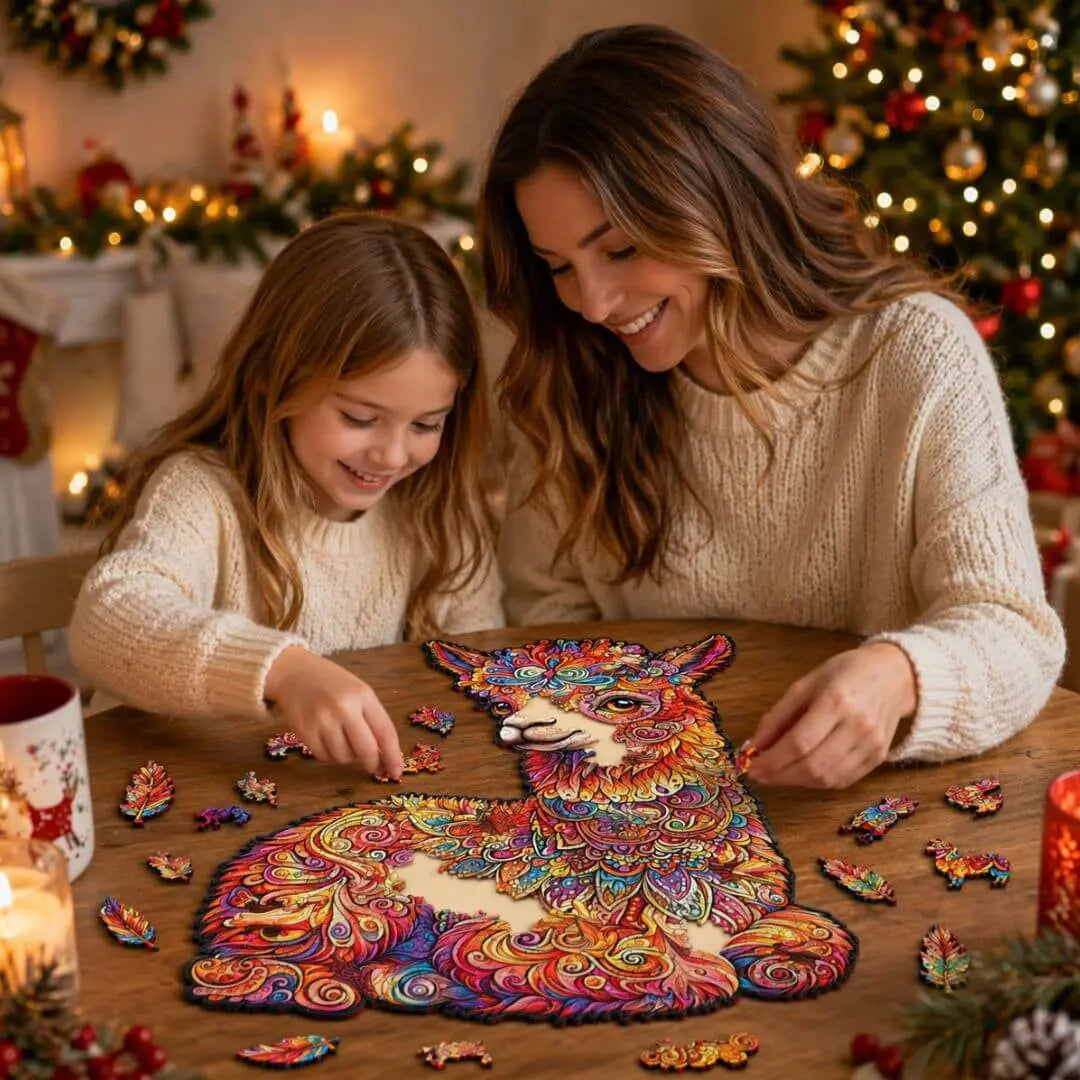 Puzzle Bois Lama Coloré