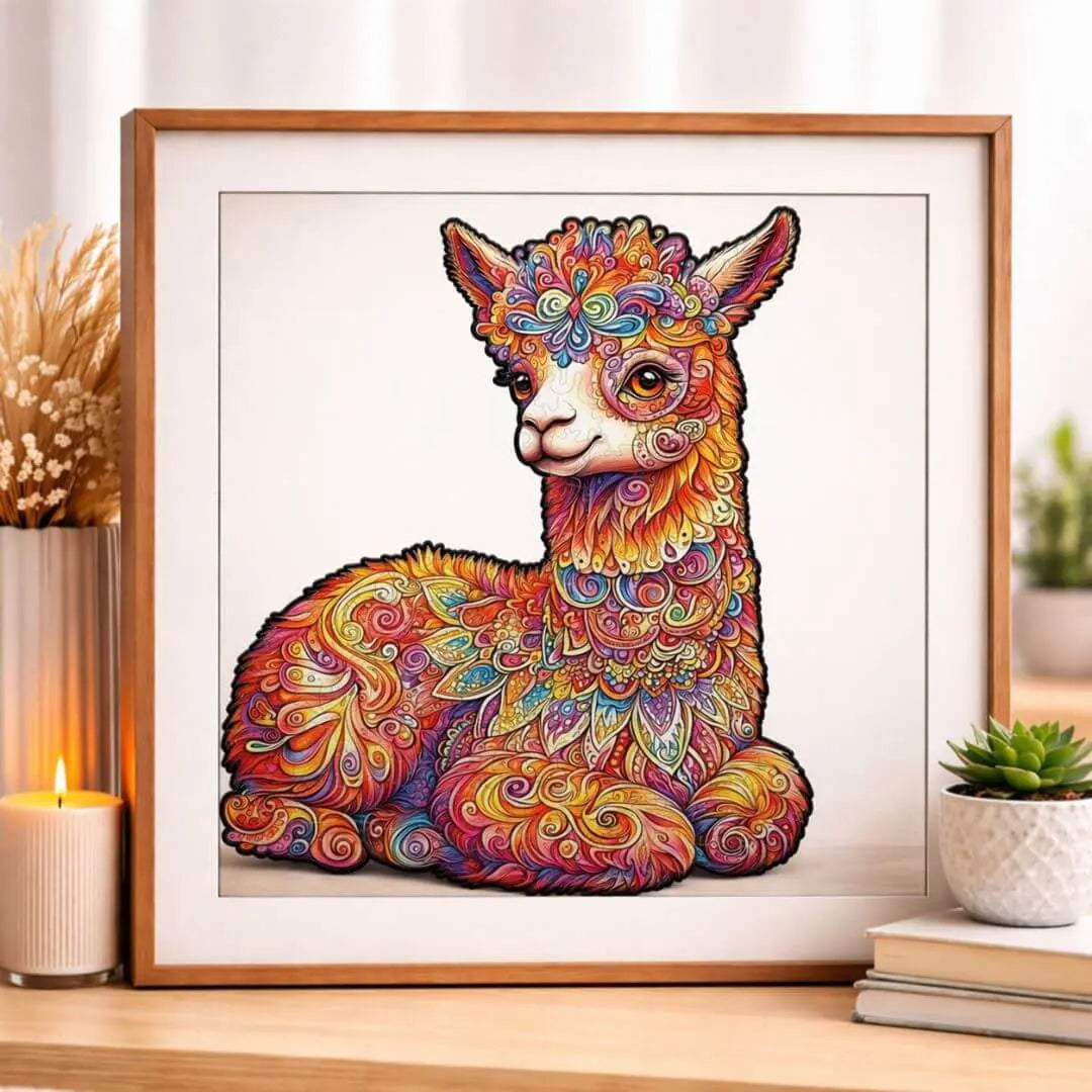 Puzzle Bois Lama Coloré