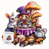 Puzzle Bois Lapin Blanc Féerique