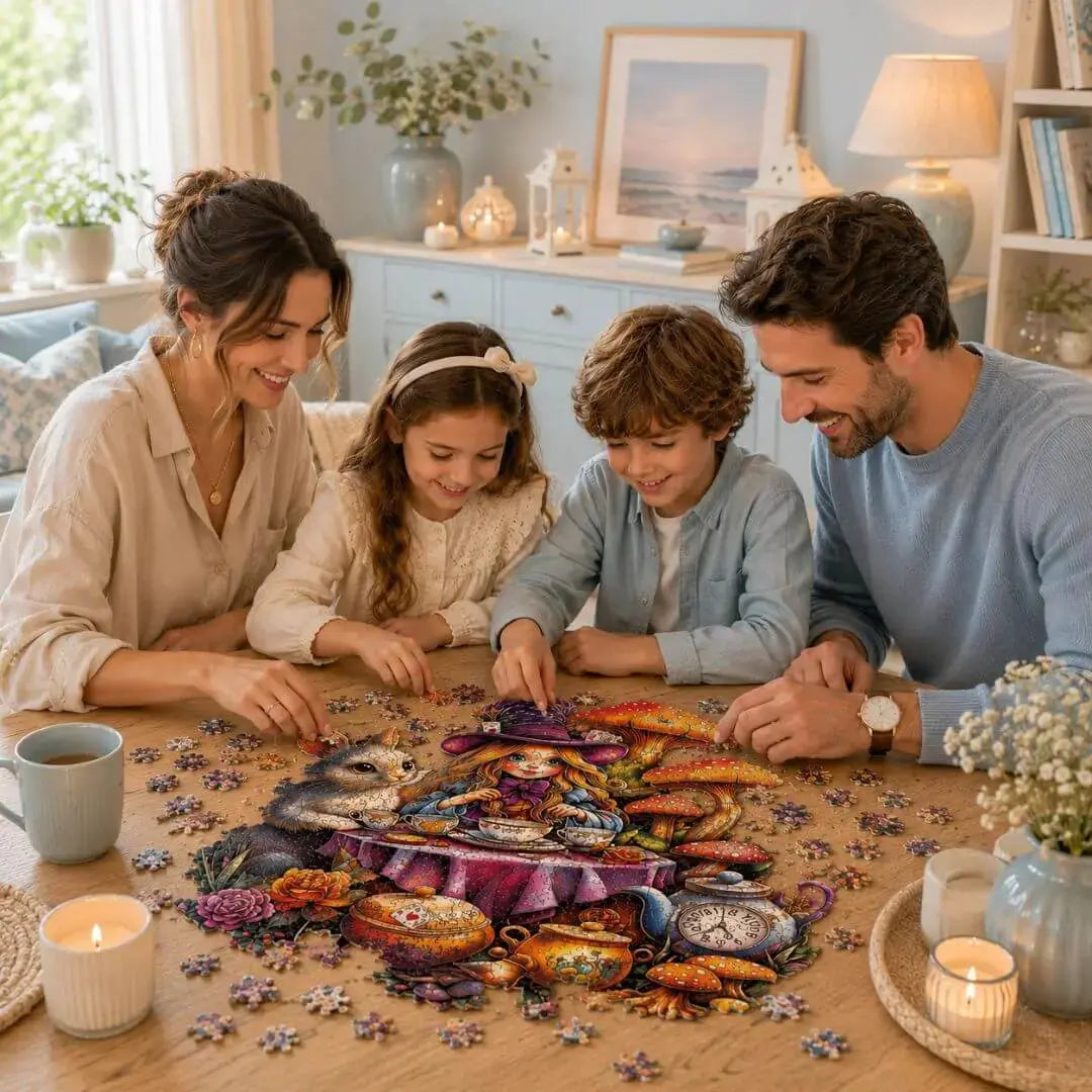 Puzzle Bois Lapin Blanc Féerique