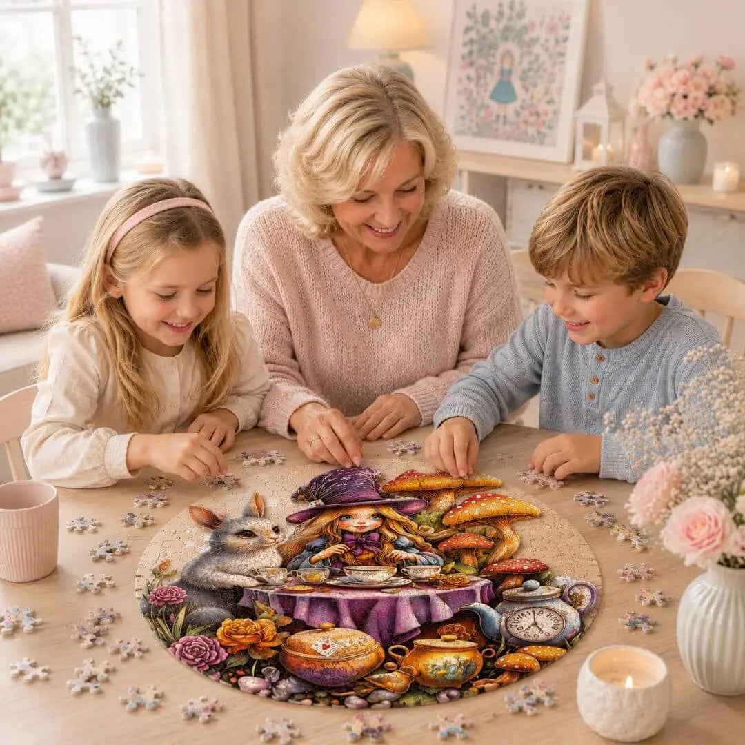 Puzzle Bois Lapin Blanc Féerique