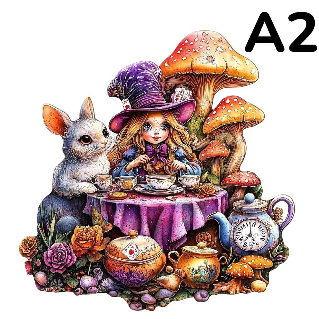 Puzzle Bois Lapin Blanc Féerique