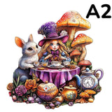 Puzzle Bois Lapin Blanc Féerique
