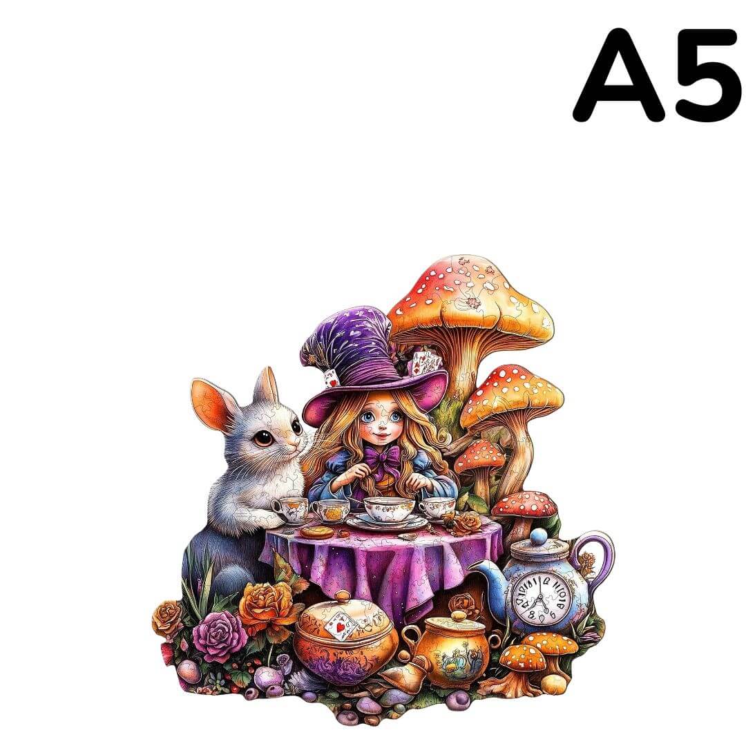 Puzzle Bois Lapin Blanc Féerique