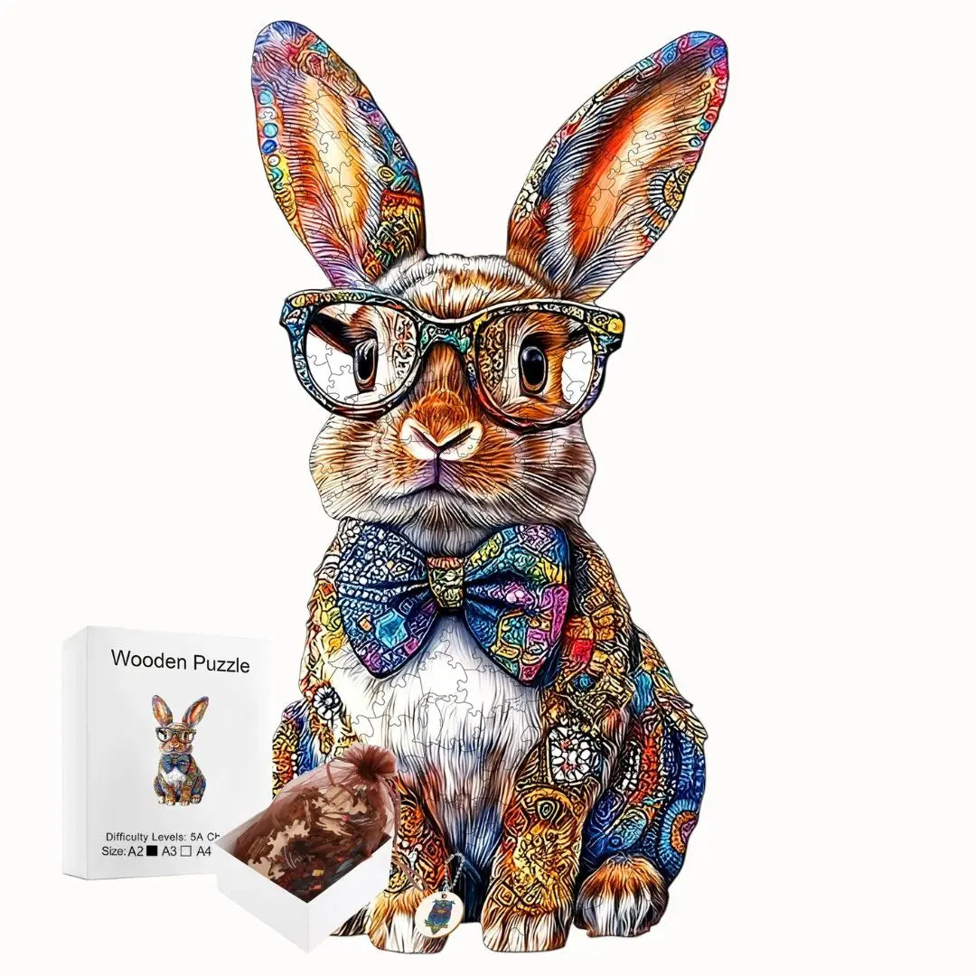 Puzzle Bois Lapin Coloré