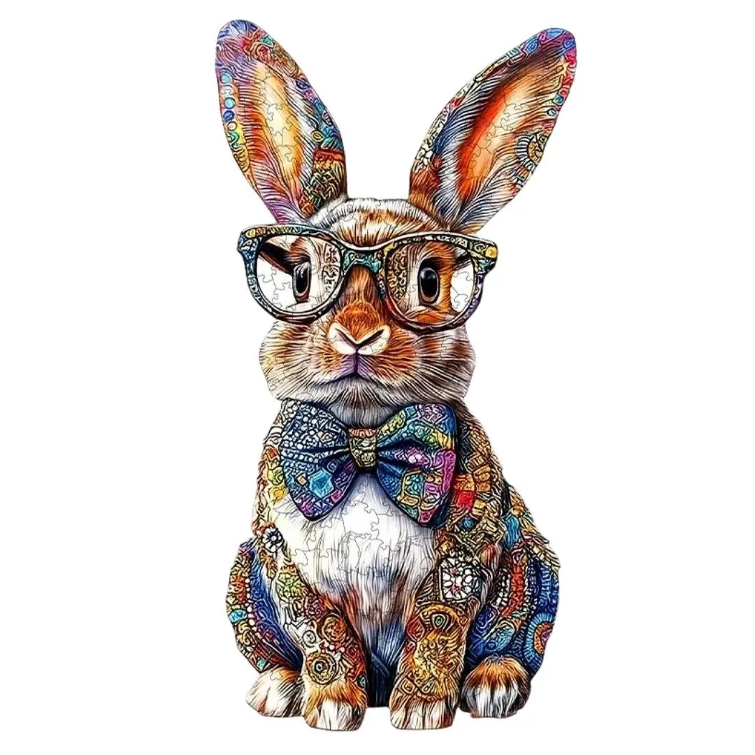 Puzzle Bois Lapin Coloré