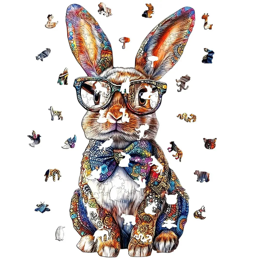 Puzzle Bois Lapin Coloré