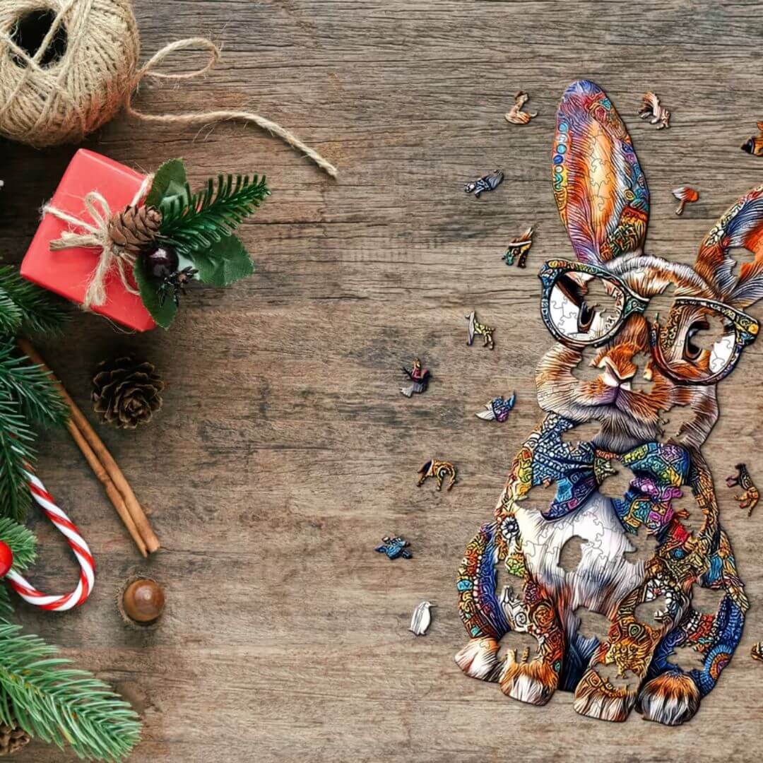 Puzzle Bois Lapin Coloré