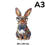 Puzzle Bois Lapin Coloré