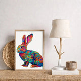 Puzzle Bois Lapin Mandala Coloré – Pièces Uniques