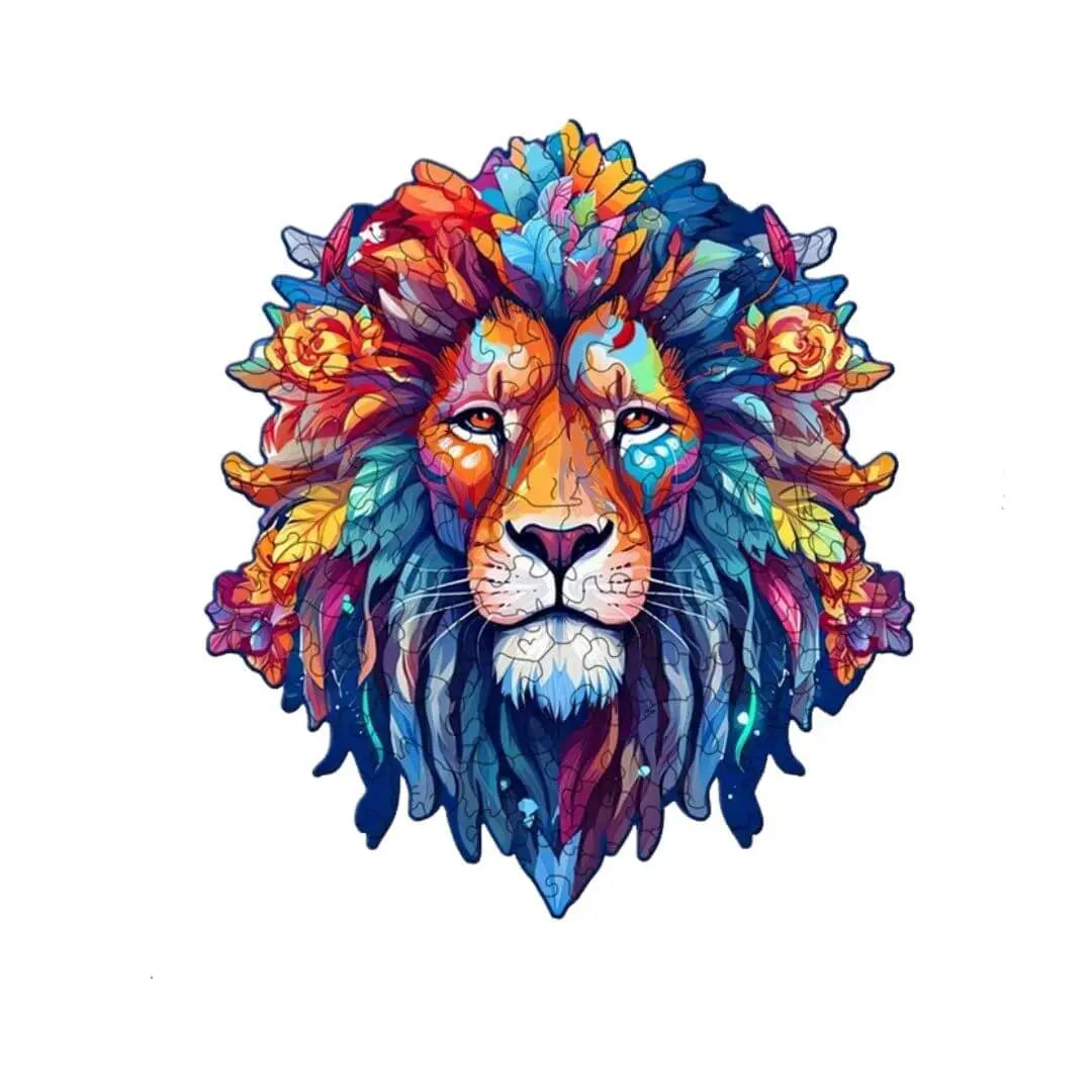 Puzzle Bois Lion Artistique – WildKing