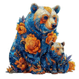 Puzzle Bois Ours Floral – Activité Sans Écran Enfant & Famille