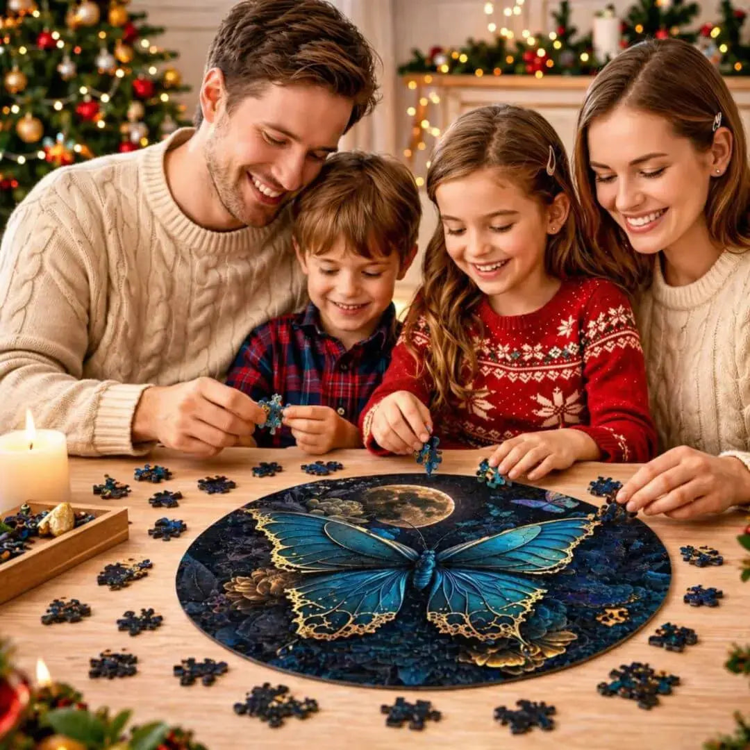 Puzzle Bois Papillon Élégant