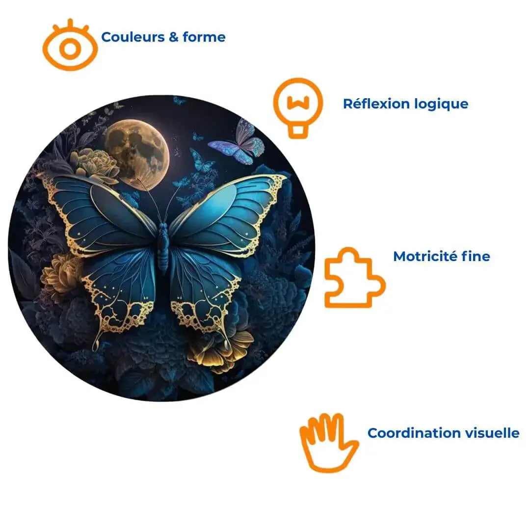 Puzzle Bois Papillon Élégant