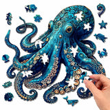Puzzle Bois Pieuvre Fascinante