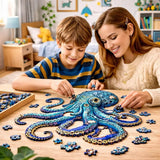 Puzzle Bois Pieuvre Fascinante